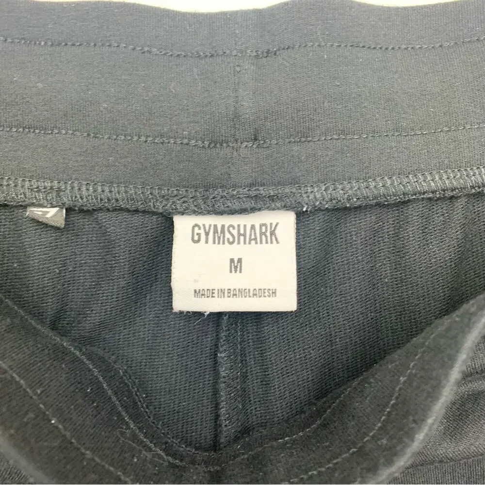 Gymshark Men's medium athletic Black Shorts with White Logo